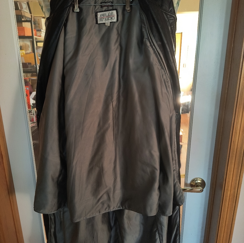 Full Length Leather Jacket, Large - image 3